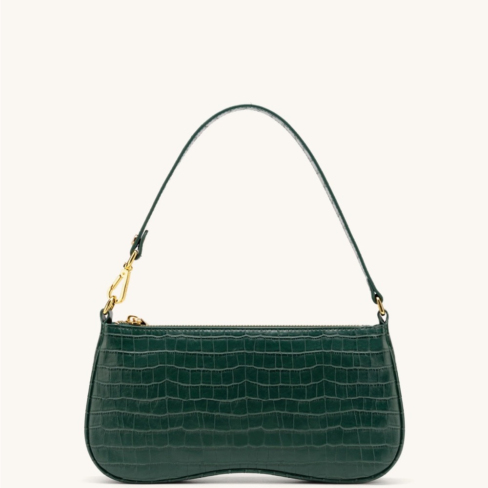 - JW PEI green croc handbag